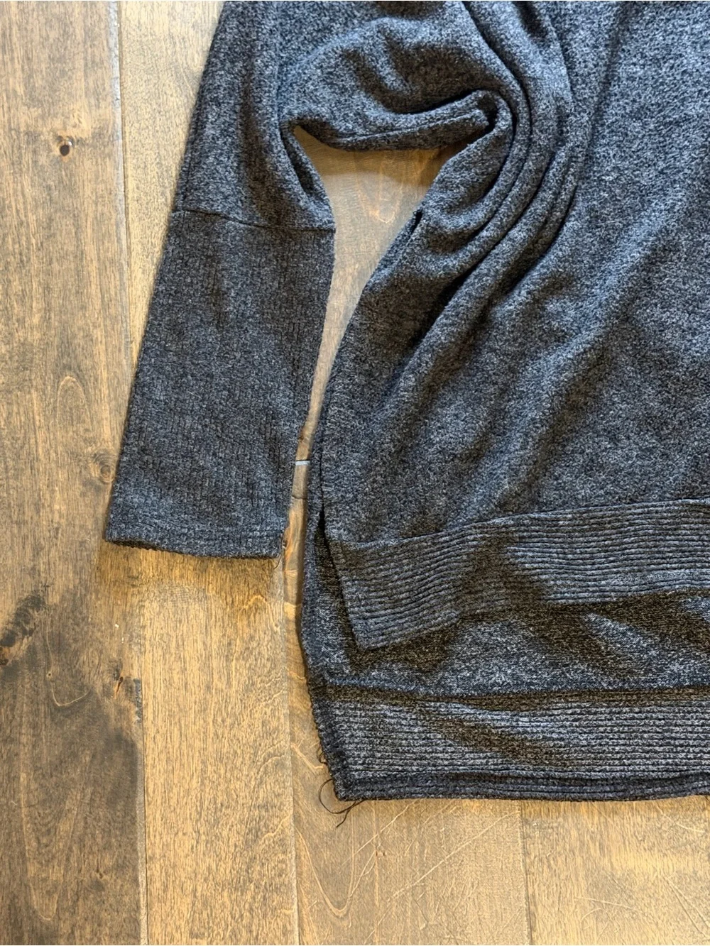 Zenana Outfitters Charcoal Gray Soft Knit Oversized Turtleneck Sweater Large